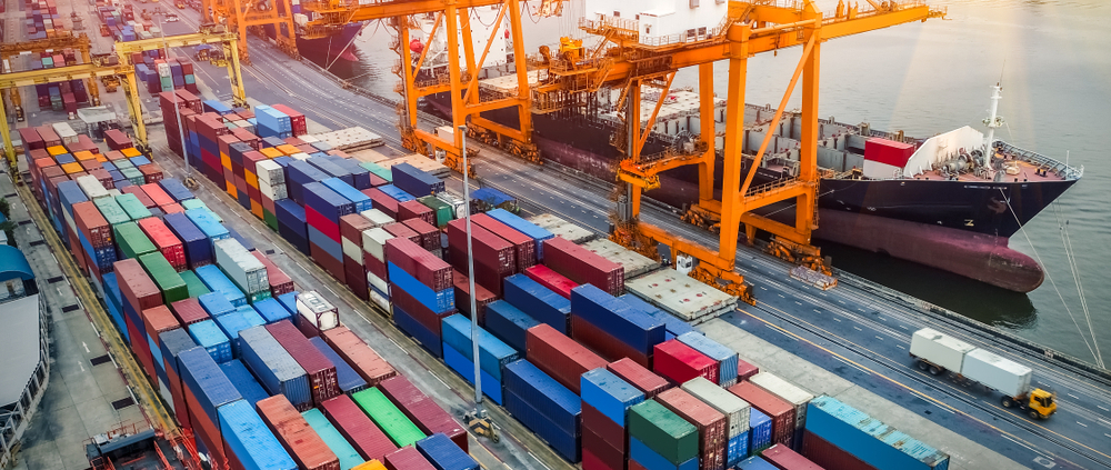 Logistics and transportation of Container Cargo ship
