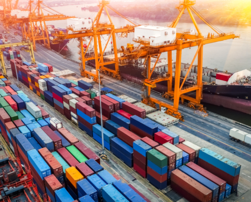 Logistics and transportation of Container Cargo ship